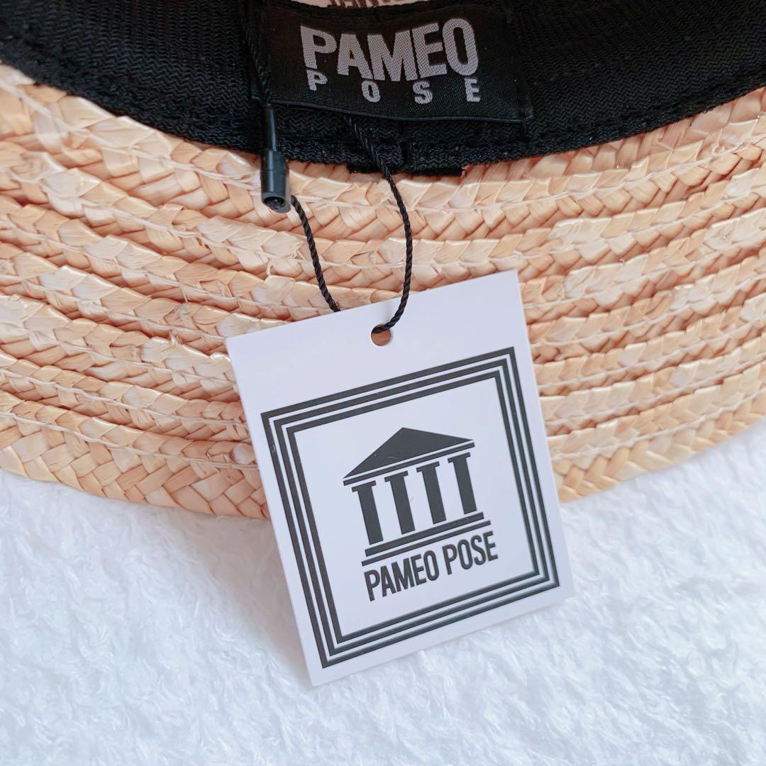 【新品タグ付】pameopose パメオポーズ リボン カンカン帽 帽子