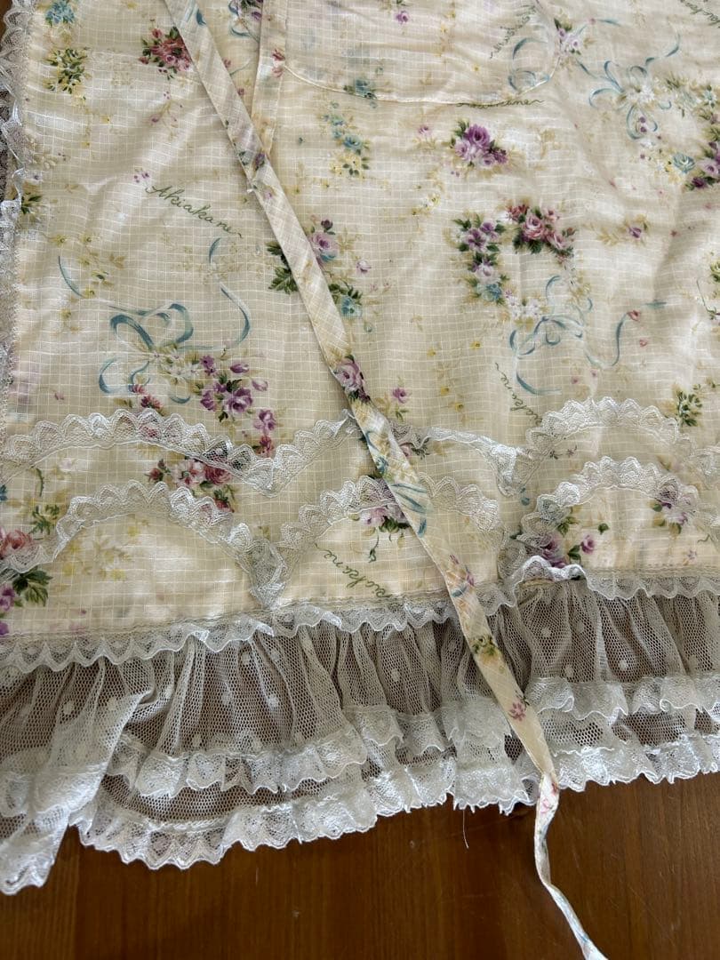 未使用さえらアキアカネ裏表リバーシブル☆レアレースフリルエプロン超可愛い素敵上品