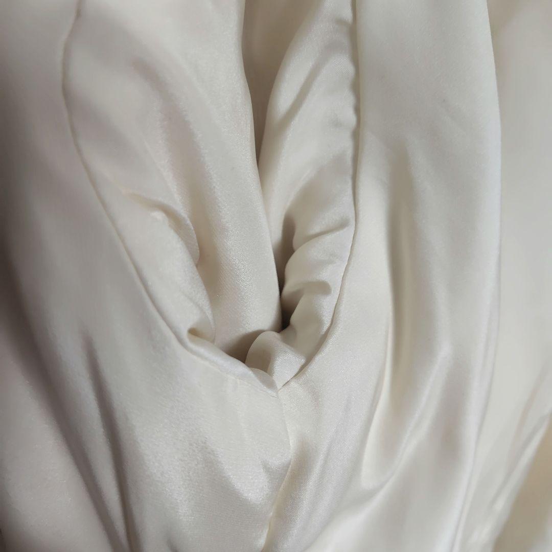 ミンク ファーコート　リアルファー　ベルト付き 七分袖 ミンク クリーム色