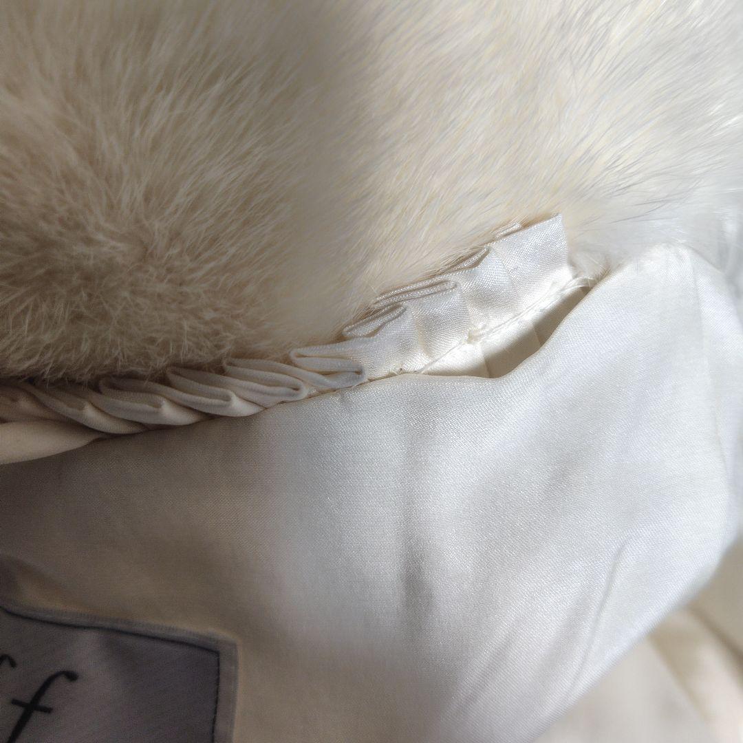 ミンク ファーコート　リアルファー　ベルト付き 七分袖 ミンク クリーム色