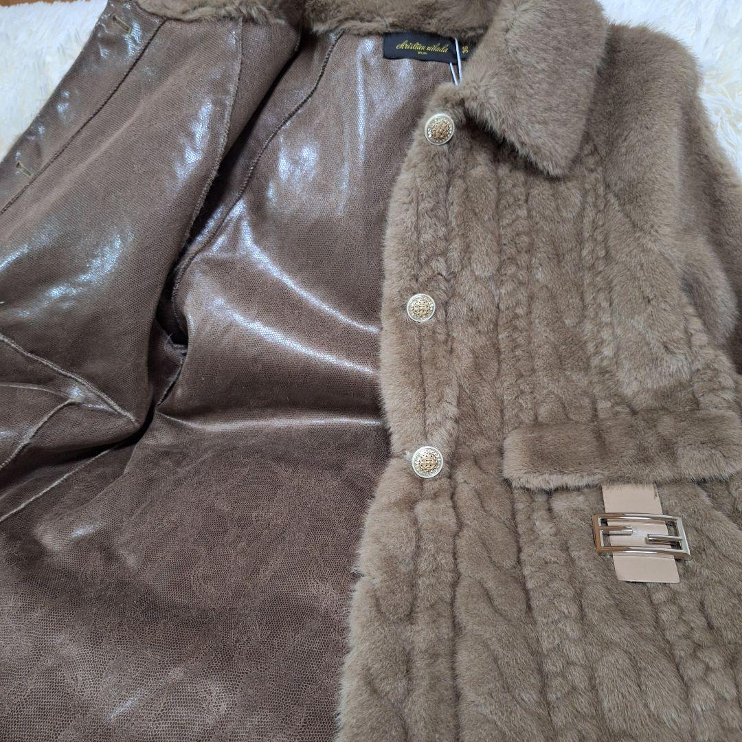 新品極美品可愛い❤ミンク 80％カシミヤ20％ファーコート 毛皮 厚手 イタリア