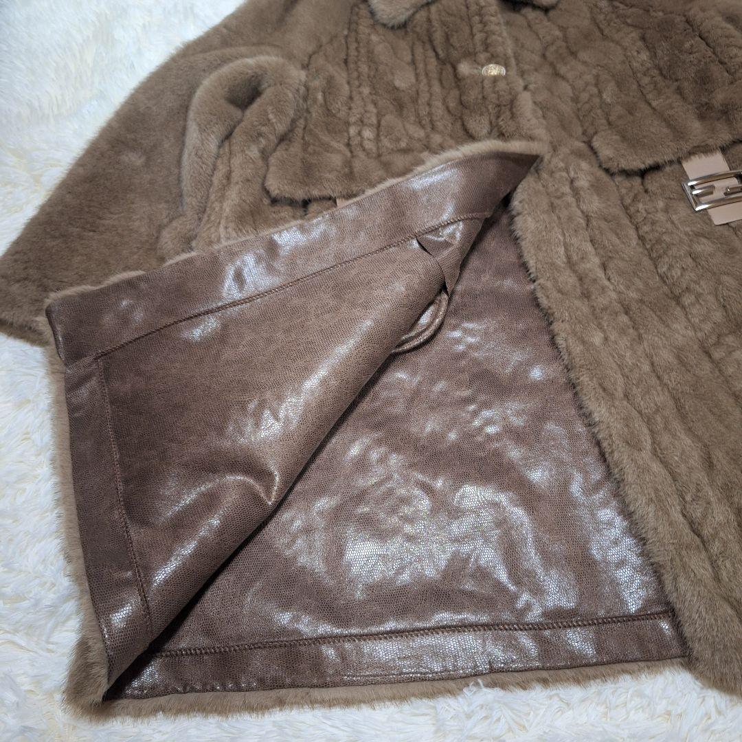 新品極美品可愛い❤ミンク 80％カシミヤ20％ファーコート 毛皮 厚手 イタリア