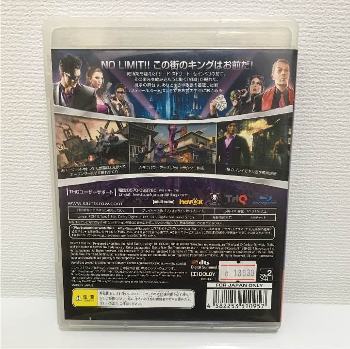 Nintendo Switch PS3 SAINTS ROW THE THIRD