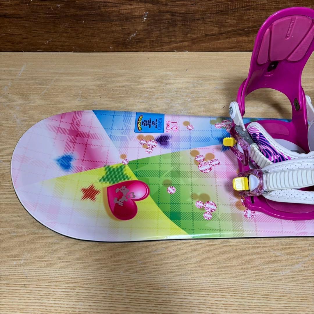 美品　ミニーマウス　IGNIO ガールズスノーボード　3点セット　130cm