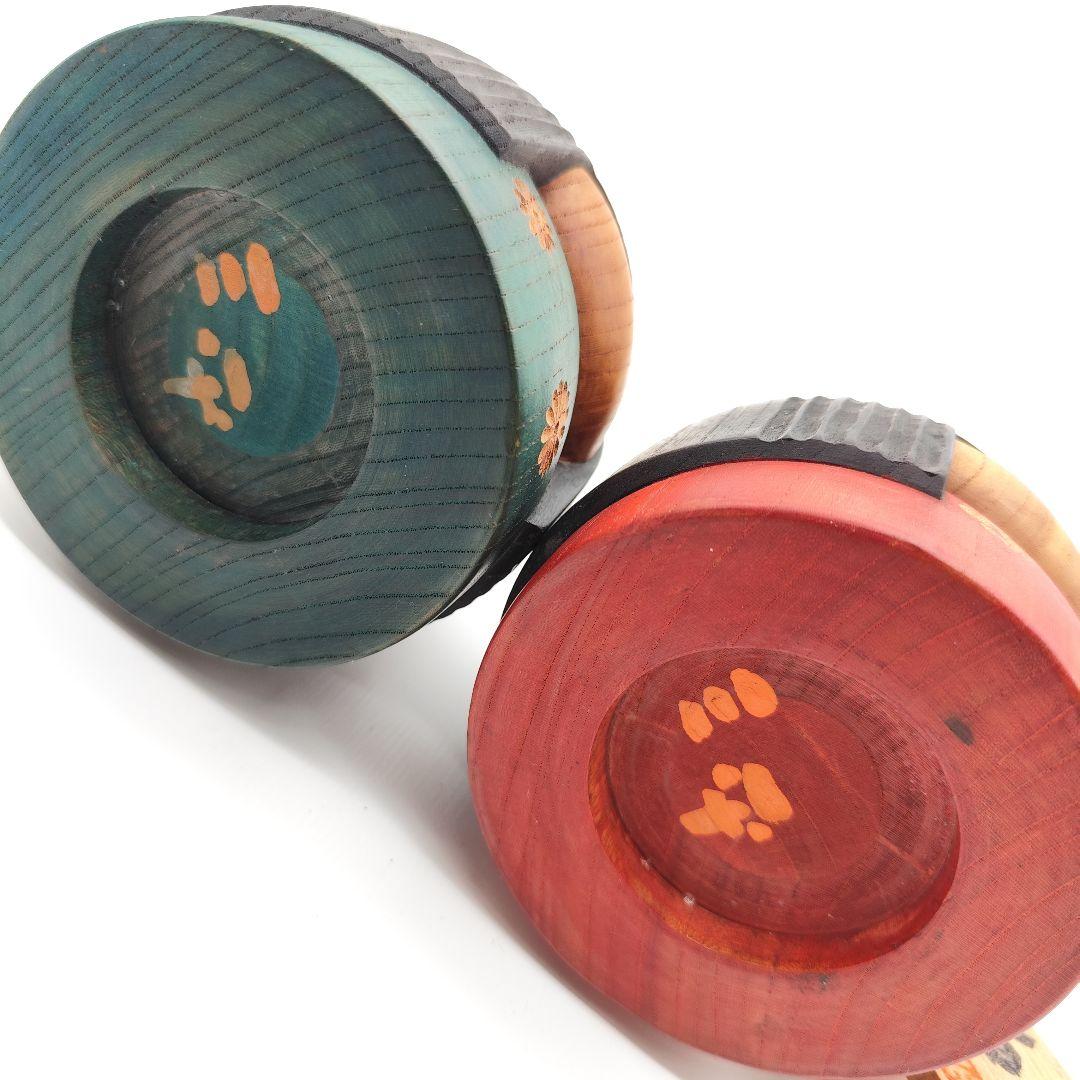 希少 山中三平 作 創作こけし 2体セット 陽春 お雛様 ひな祭り 梅の花 春