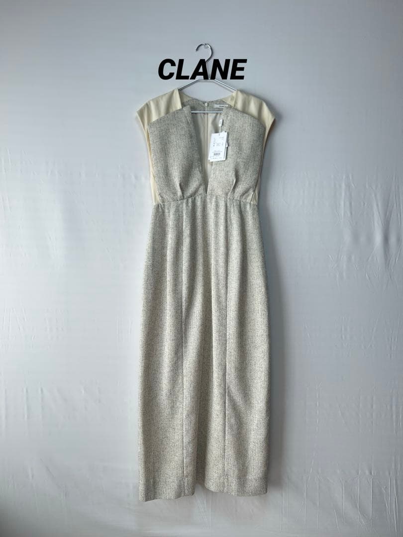ワンピース CLANE V NECK SWITCH ONEPIECE