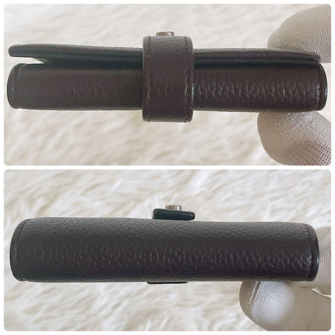 美品✨サンローラン　キーケース　6連　キーリング　レザー　ダークブラウン