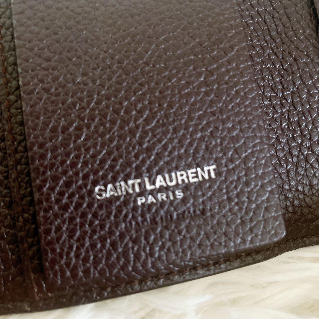 美品✨サンローラン　キーケース　6連　キーリング　レザー　ダークブラウン