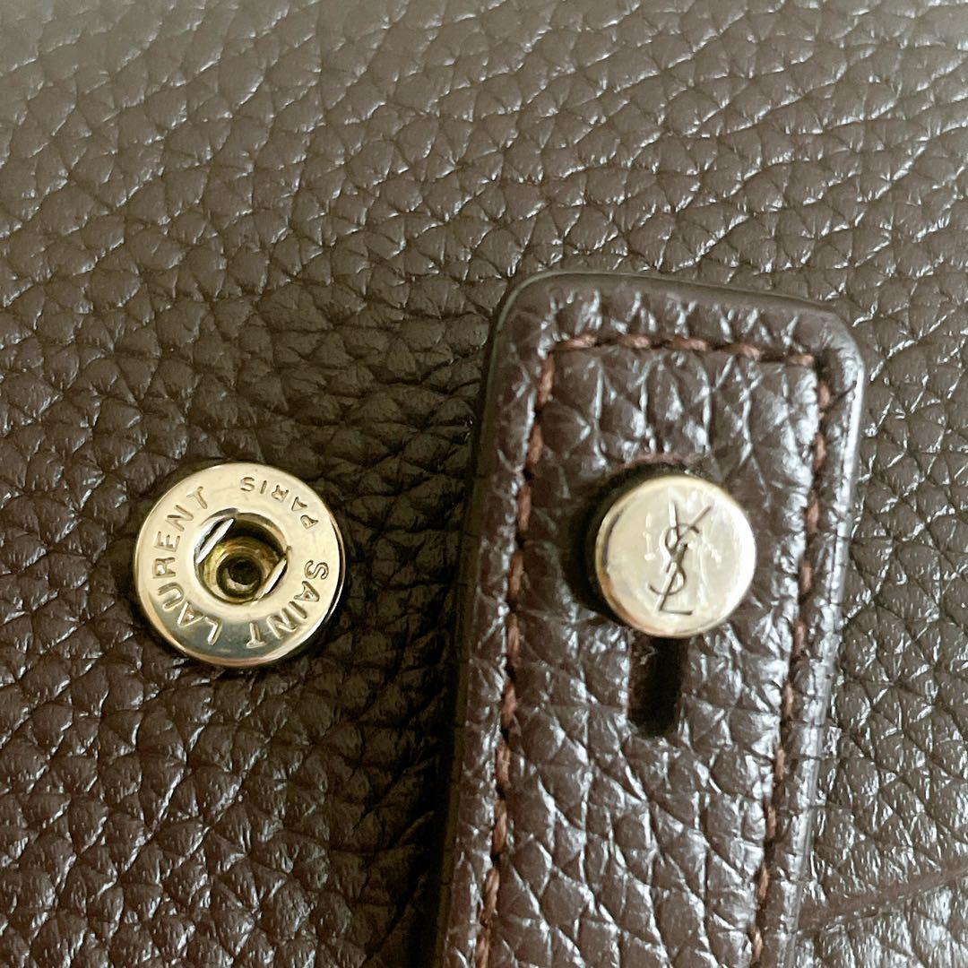 美品✨サンローラン　キーケース　6連　キーリング　レザー　ダークブラウン