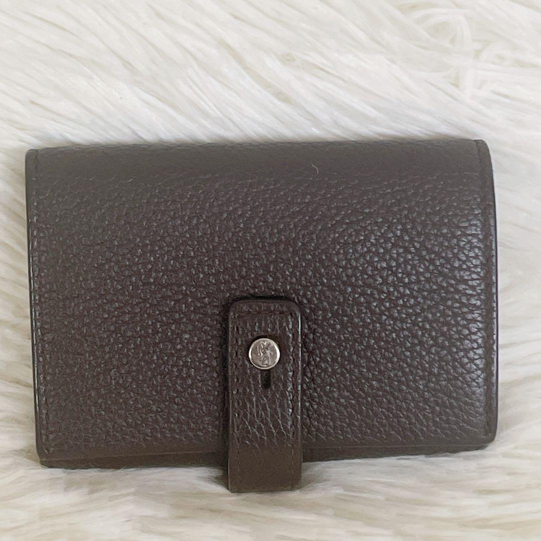 美品✨サンローラン　キーケース　6連　キーリング　レザー　ダークブラウン