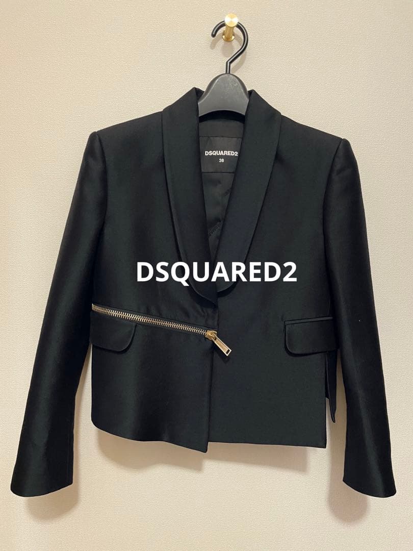 ☆新品同様☆大変お洒落なDSQUARED2 ブラック テーラードジャケット 38