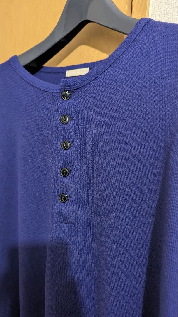 25aw ULTERIOR コットン カシミヤ ハニカム ヘンリーネック トップ