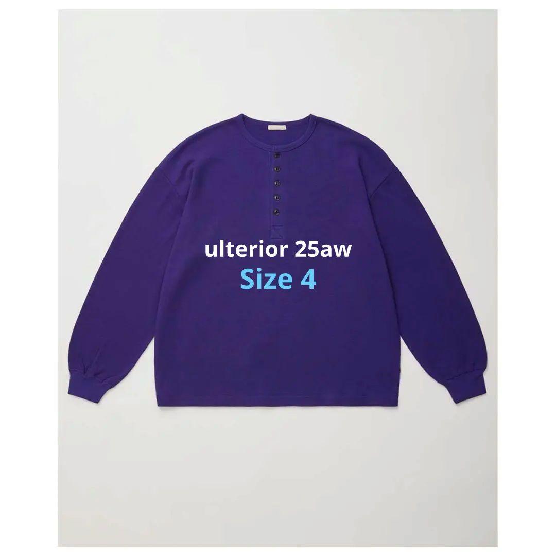 25aw ULTERIOR コットン カシミヤ ハニカム ヘンリーネック トップ