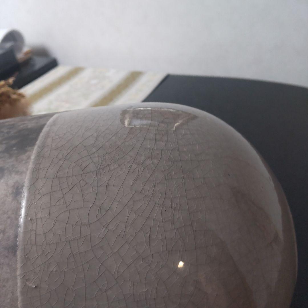 ☆最終価格☆ドマーニ　グレー 円筒　鉢　穴なしドライフラワー付き