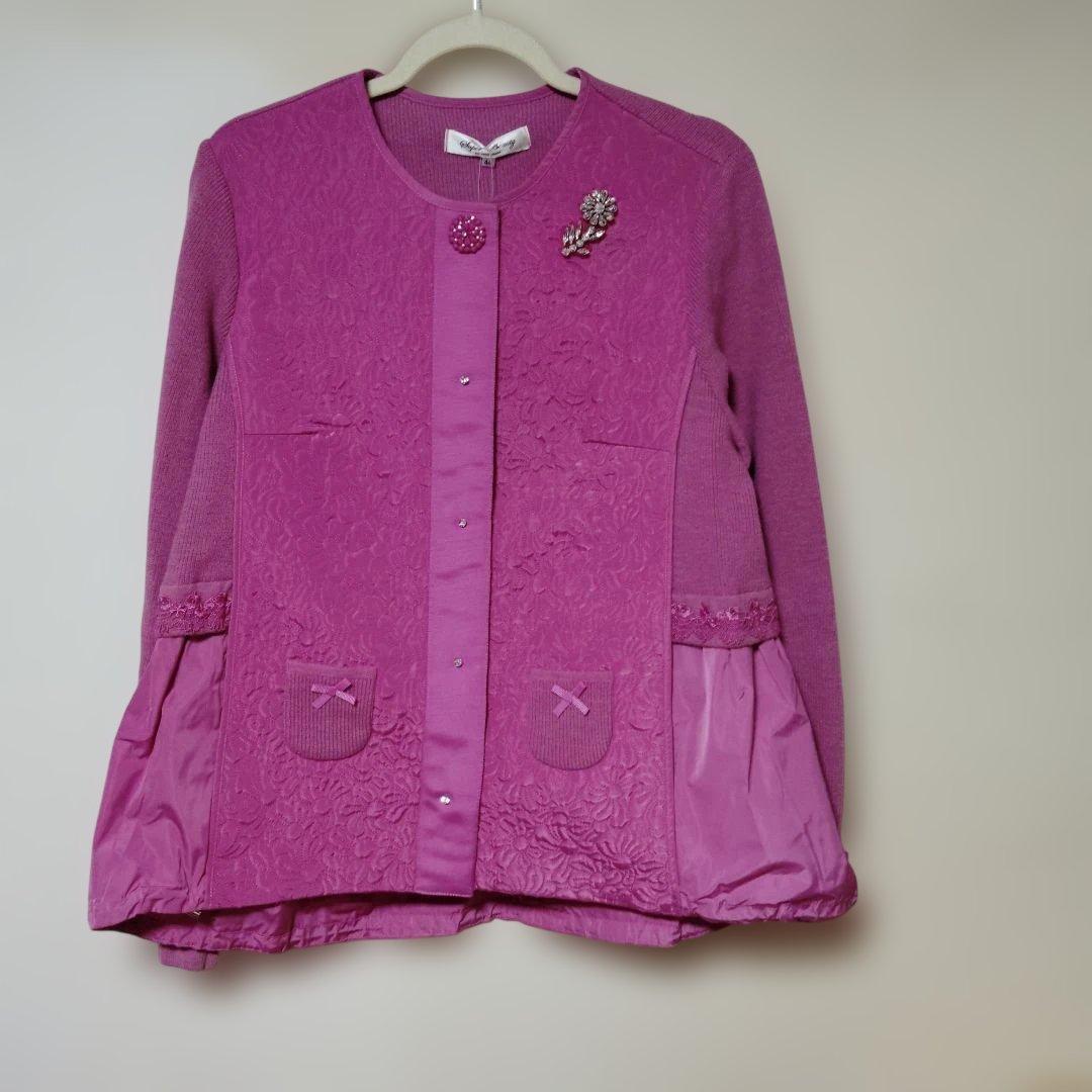 ノーカラーニット、キルティングジャケットサイズ44SuperBeauty