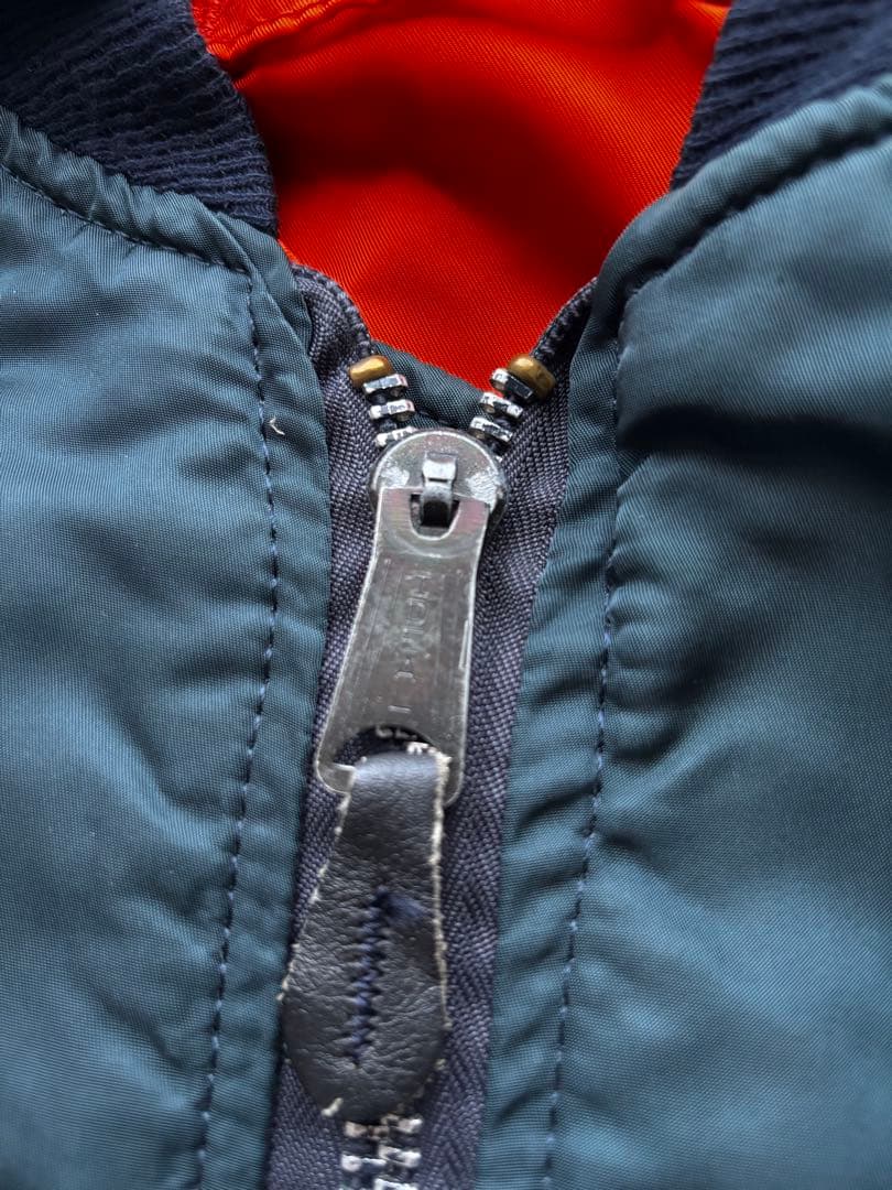 90s USA製　ALPHA MA-1 フライトジャケット　Sサイズ　ネイビー