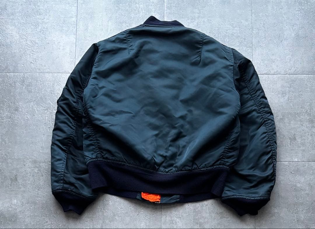 90s USA製　ALPHA MA-1 フライトジャケット　Sサイズ　ネイビー