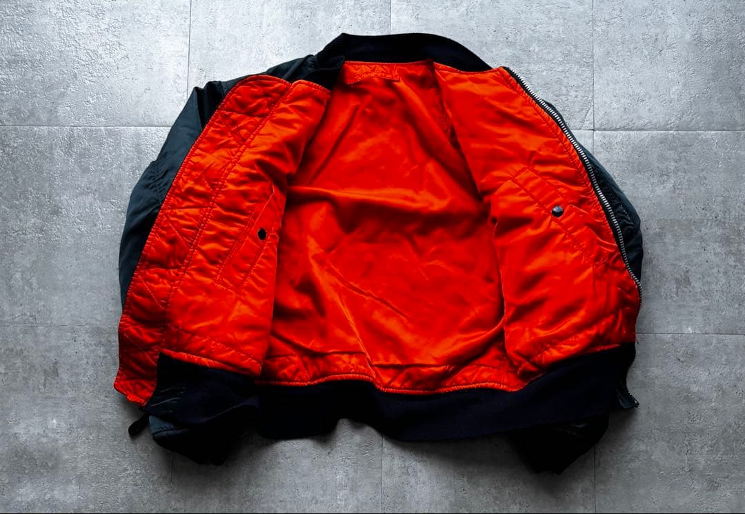 90s USA製　ALPHA MA-1 フライトジャケット　Sサイズ　ネイビー