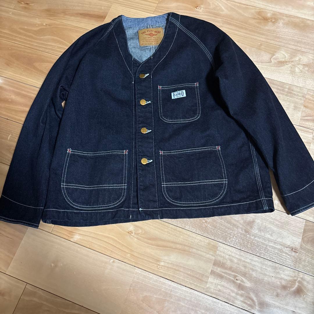 限界価格。フラットヘッド12ozデニムエンジニアジャケット38サイズ