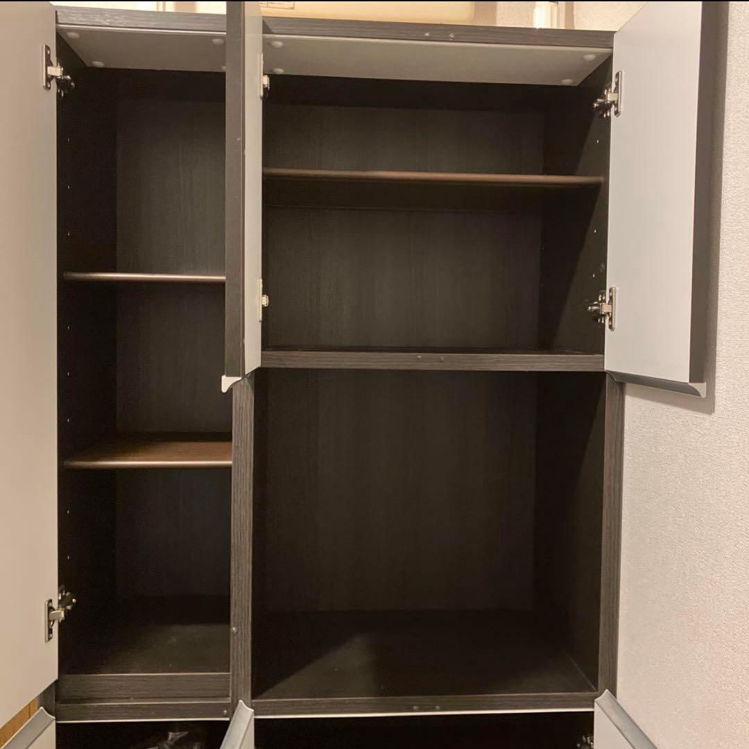 k*マ様 【5月中旬まで出品】ダークブラウン シューズラック ミラー付き