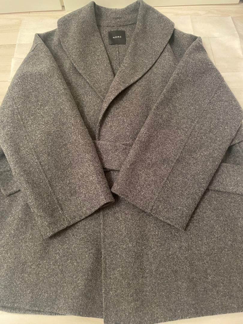 norc ノーク　ウールメルトンミドルリバーコート　チャコール