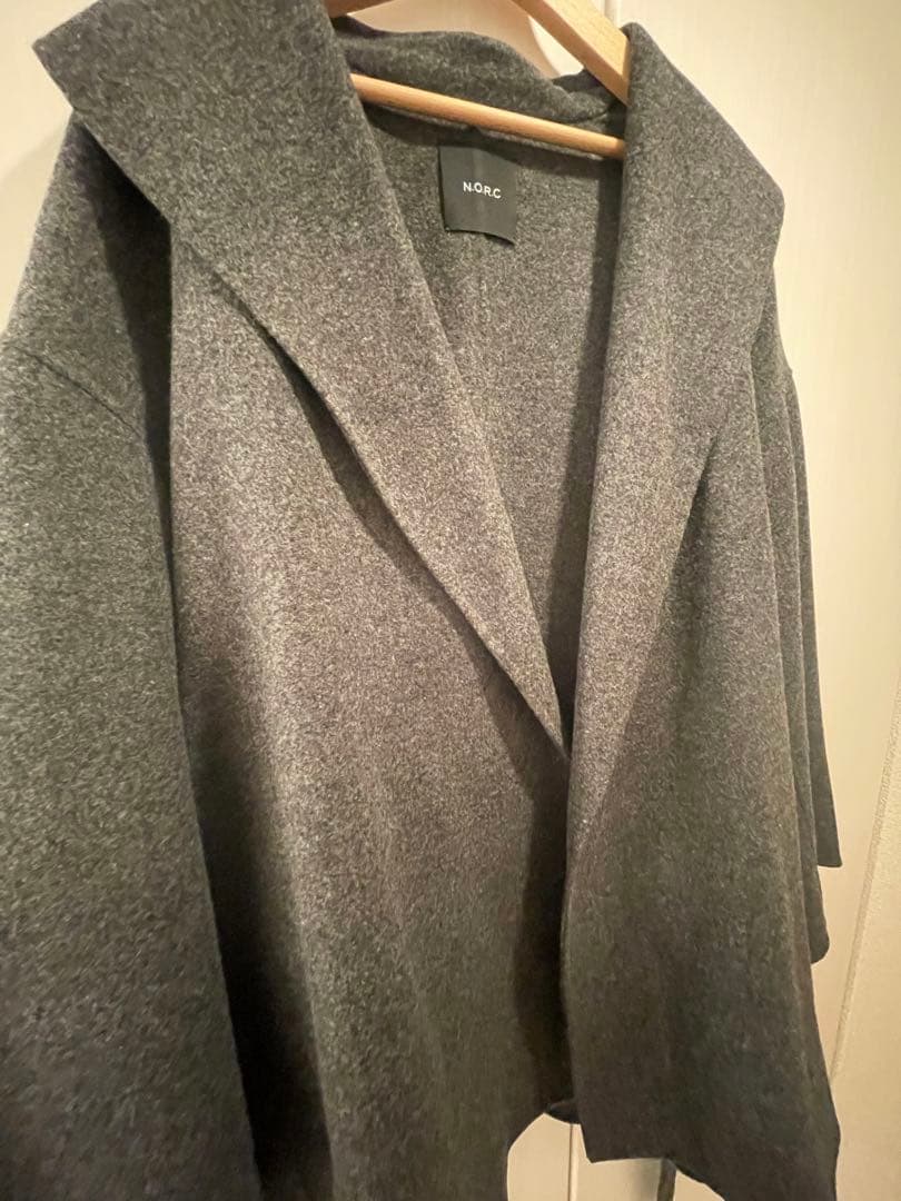 norc ノーク　ウールメルトンミドルリバーコート　チャコール