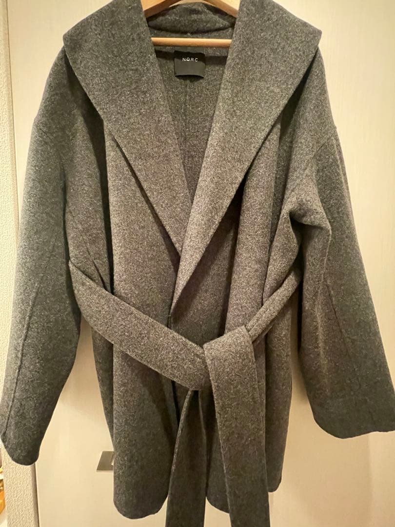 norc ノーク　ウールメルトンミドルリバーコート　チャコール