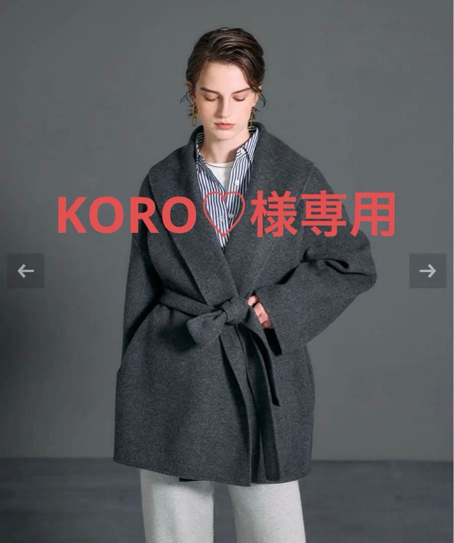 norc ノーク　ウールメルトンミドルリバーコート　チャコール