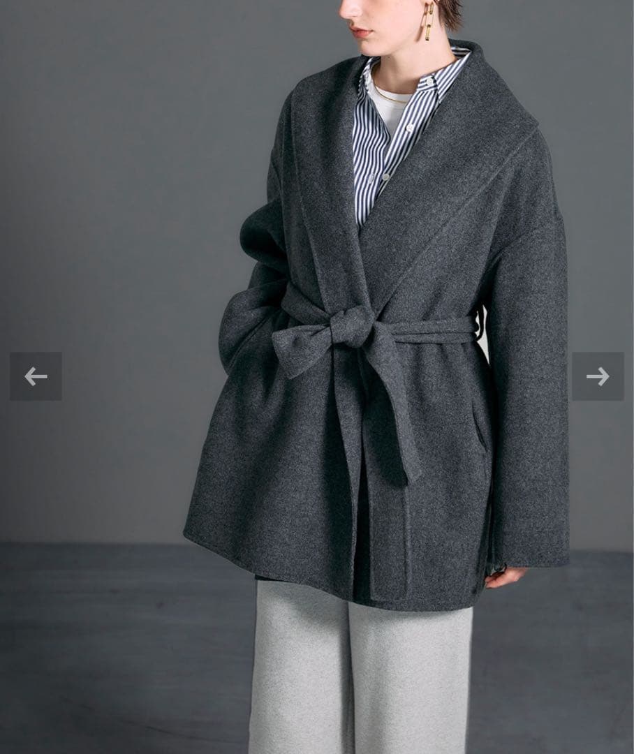 norc ノーク　ウールメルトンミドルリバーコート　チャコール