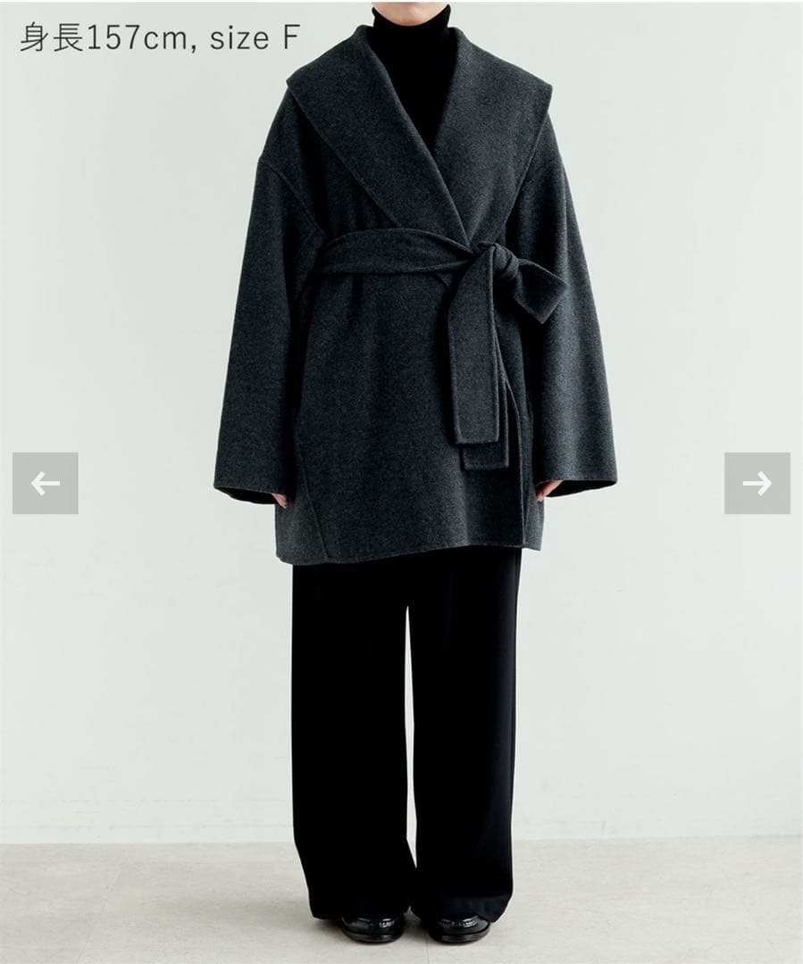 norc ノーク　ウールメルトンミドルリバーコート　チャコール