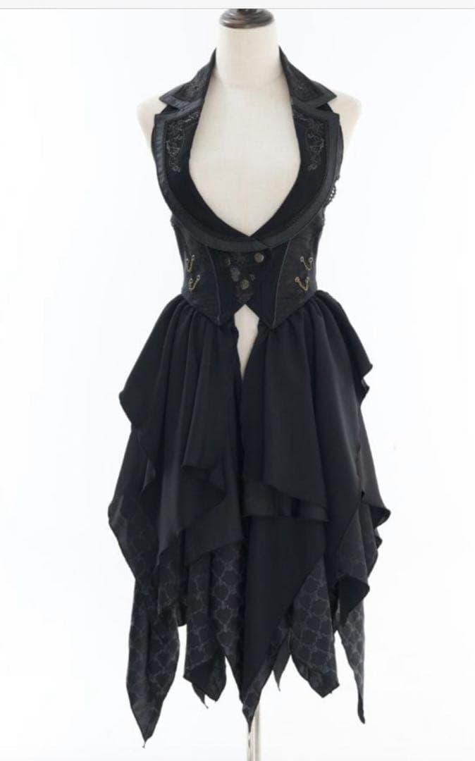 最終お値下げ 新品 ozz on オッズオネスト 薔薇刺繍ロングベスト