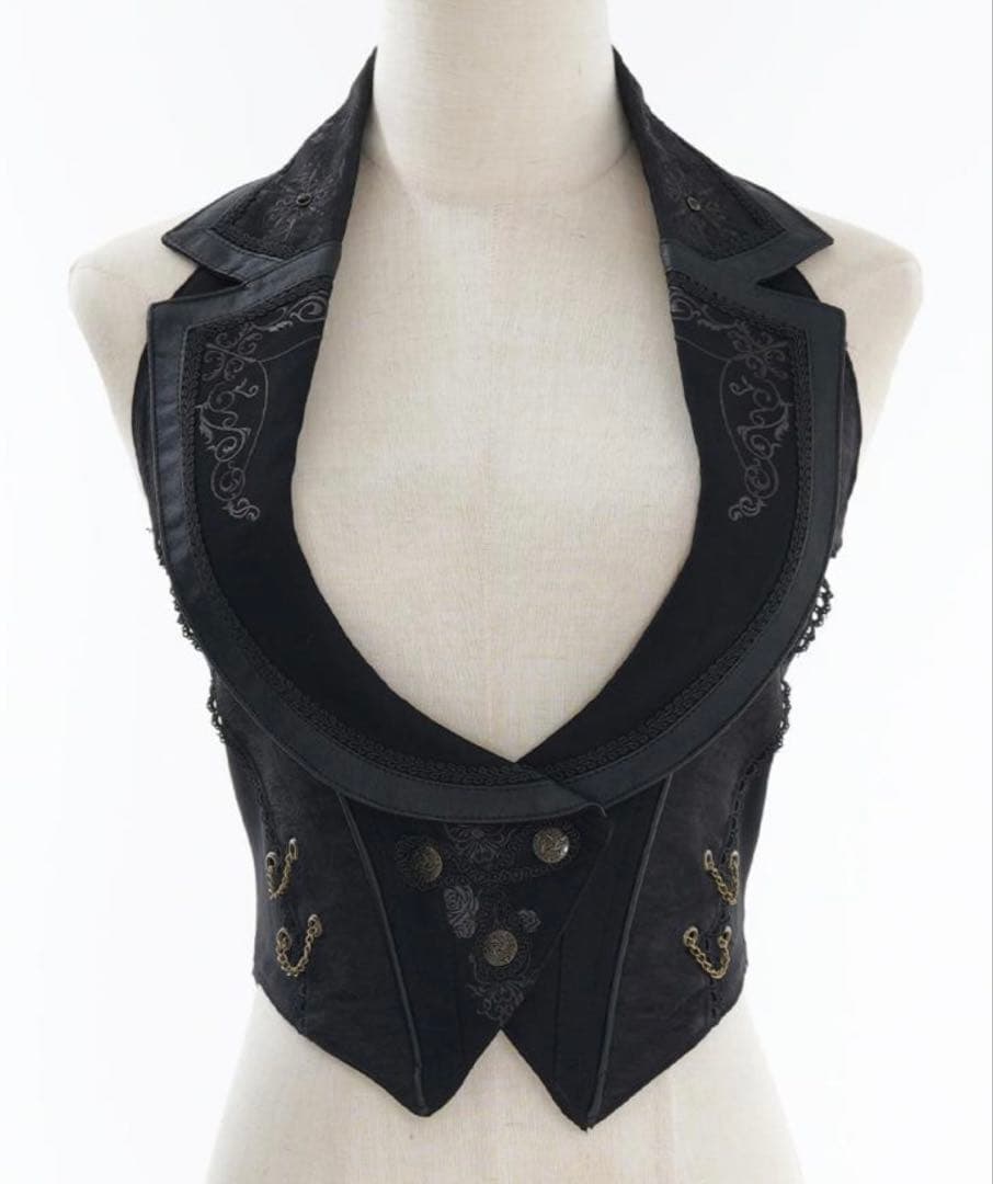 最終お値下げ 新品 ozz on オッズオネスト 薔薇刺繍ロングベスト