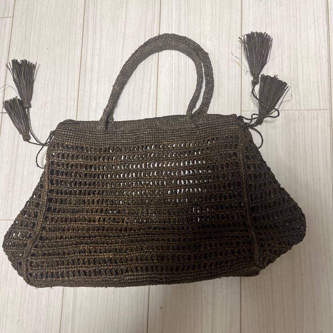 依頼人専用　プリスティン　ダークブラウン編み込みトートバッグ
