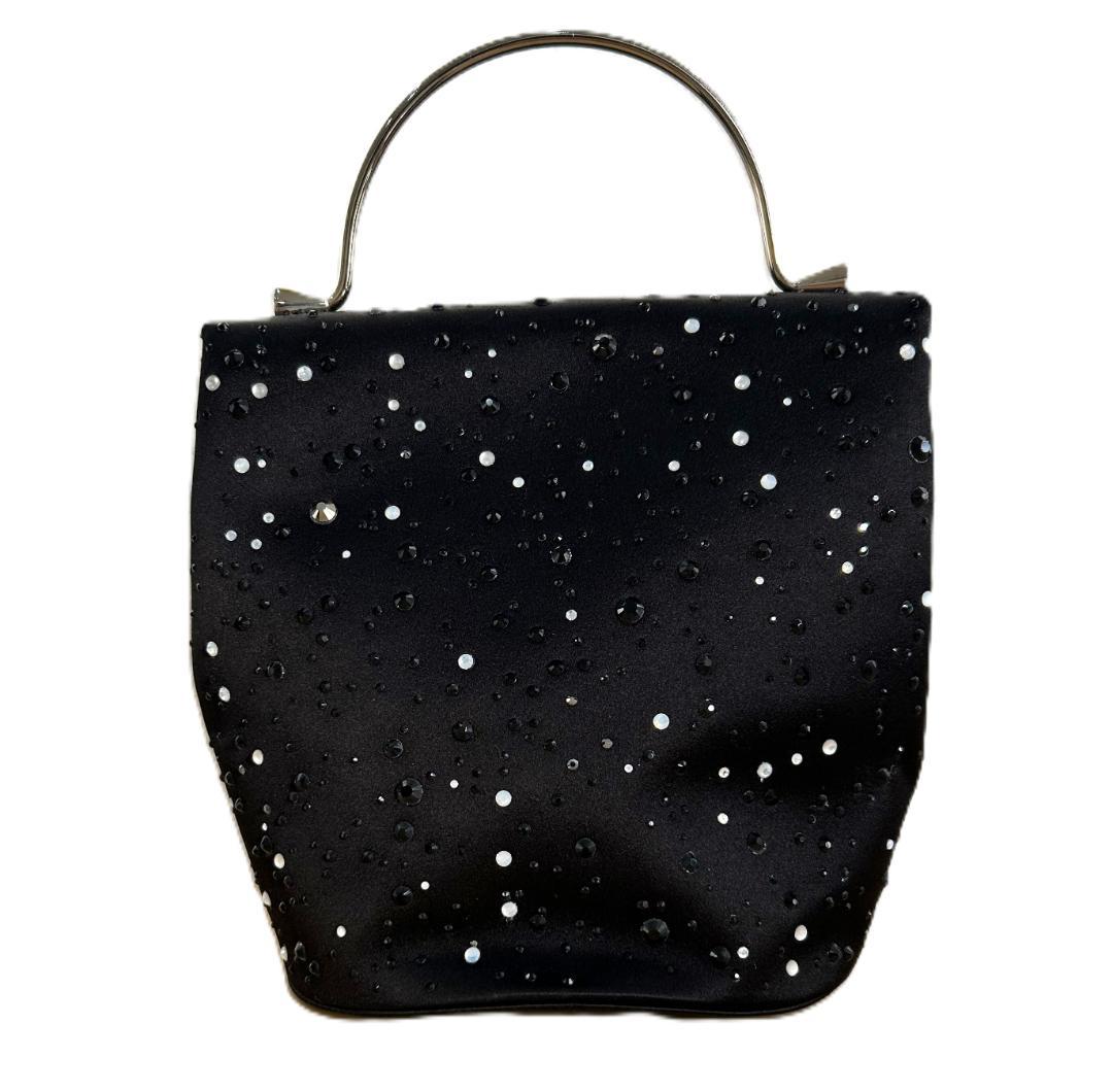 ジョルジオ・アルマーニ ハンドバック ビジュー装飾 中古美品 型崩れ少
