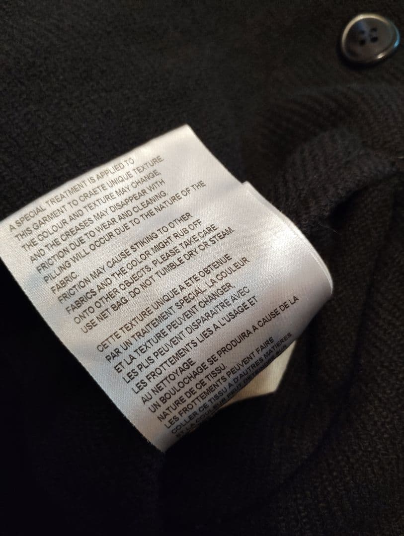 希少定価10万超COMME des GARÇONS縮絨ウールコートSギャルソン黒