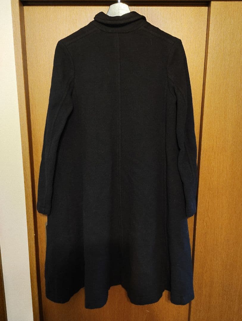 希少定価10万超COMME des GARÇONS縮絨ウールコートSギャルソン黒
