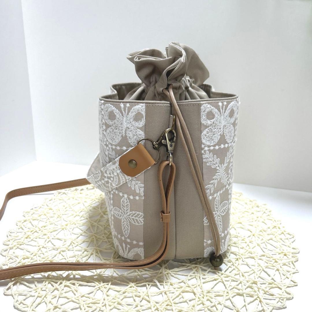 「専用」ミナペルホネンキューブ巾着バッグ　ハンドメイド