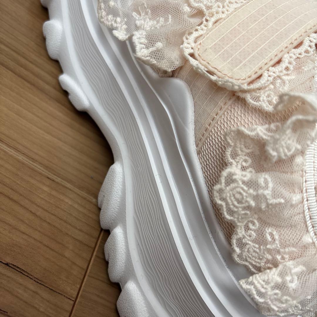 merry jenny frill strap sneakers ピンク