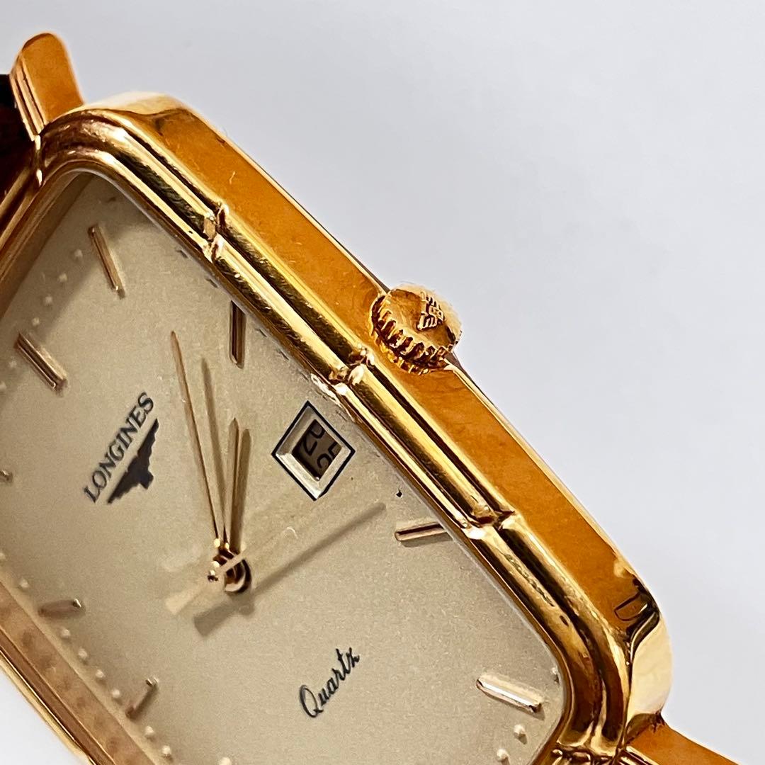 LONGINES ロンジン スクエア クォーツ 腕時計 ゴールドカラー 不動