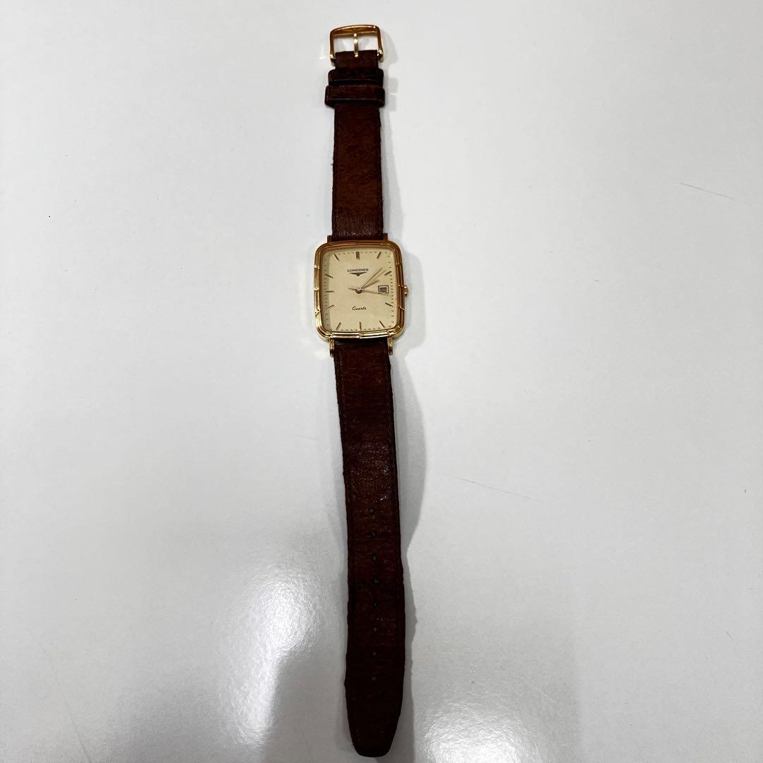LONGINES ロンジン スクエア クォーツ 腕時計 ゴールドカラー 不動