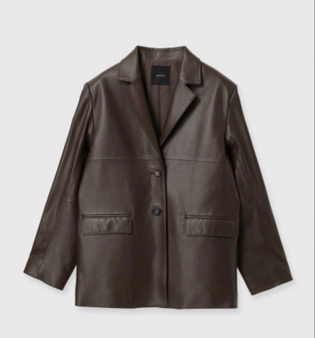 【完売品】アニュアンス レザーテーラードジャケット ダークブラウン