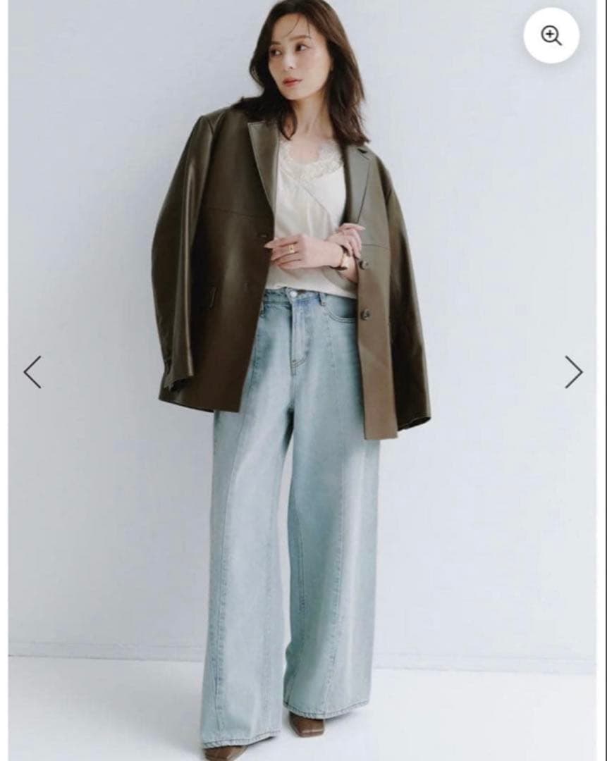 【完売品】アニュアンス レザーテーラードジャケット ダークブラウン