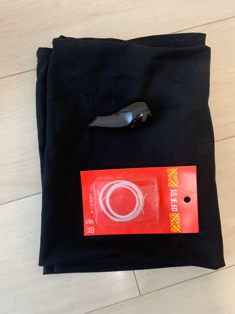 三線 人工皮 ケース付き 爪 弦セット 初心者向け