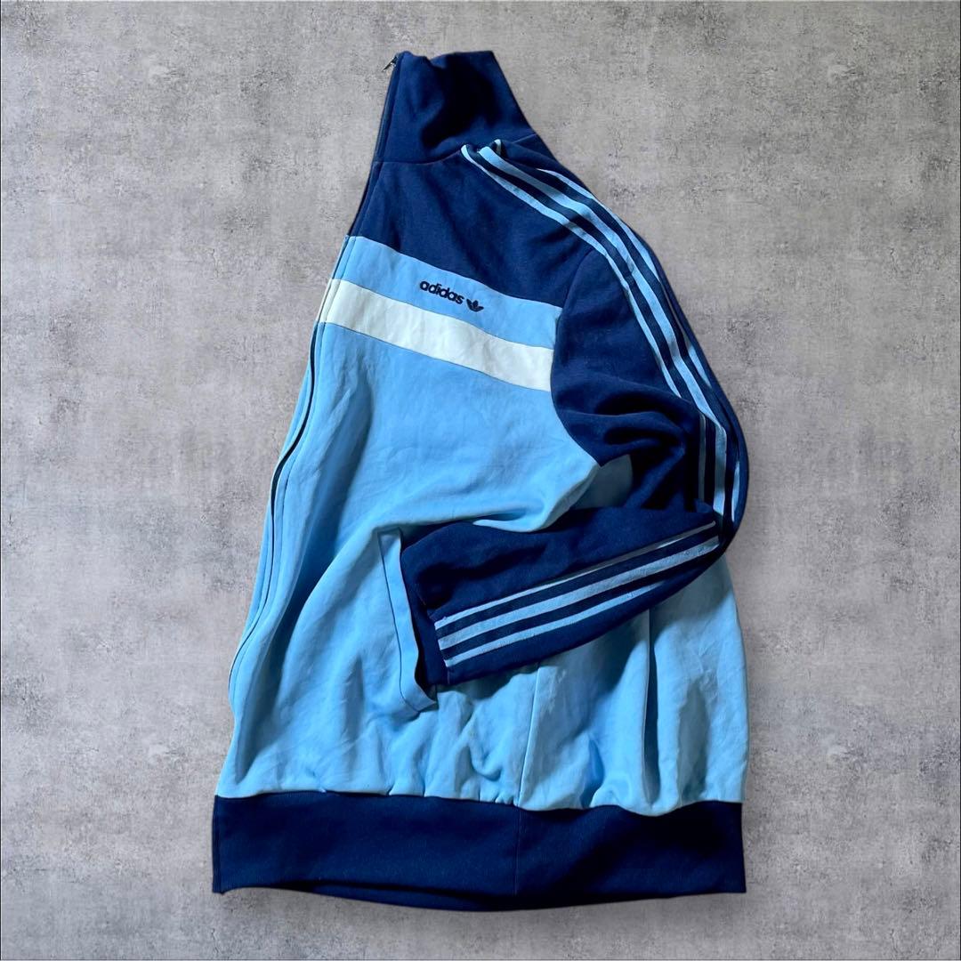 80s 古着adidas チュニジア トラックジャケット トレフォイルロゴ