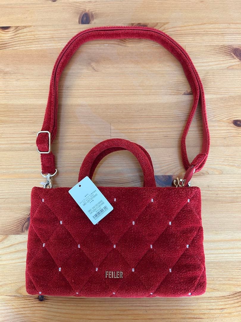 新品 フェイラー　ユニ　ミニショルダーバッグ ダークレッド