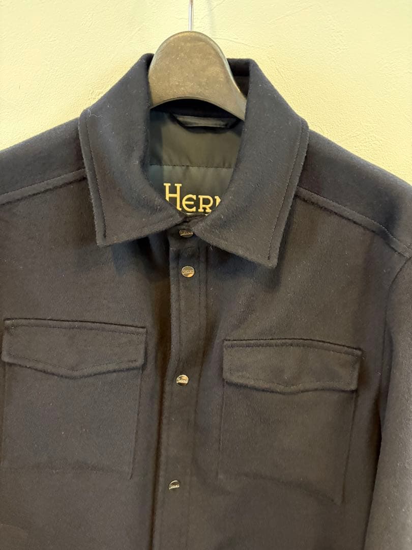 HERNO ヘルノ ブルゾン ウール カシミヤ ネイビー