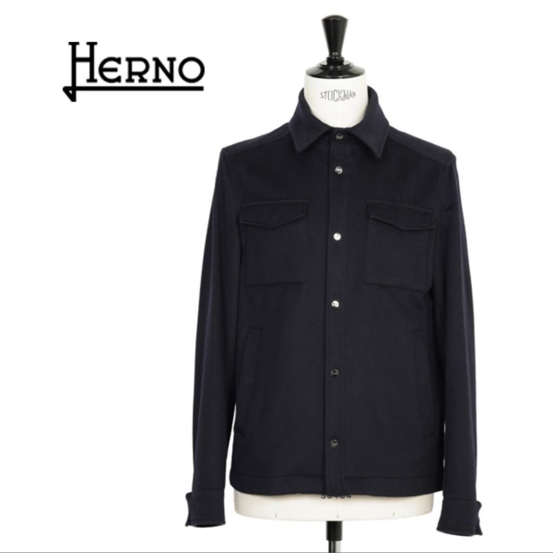 HERNO ヘルノ ブルゾン ウール カシミヤ ネイビー