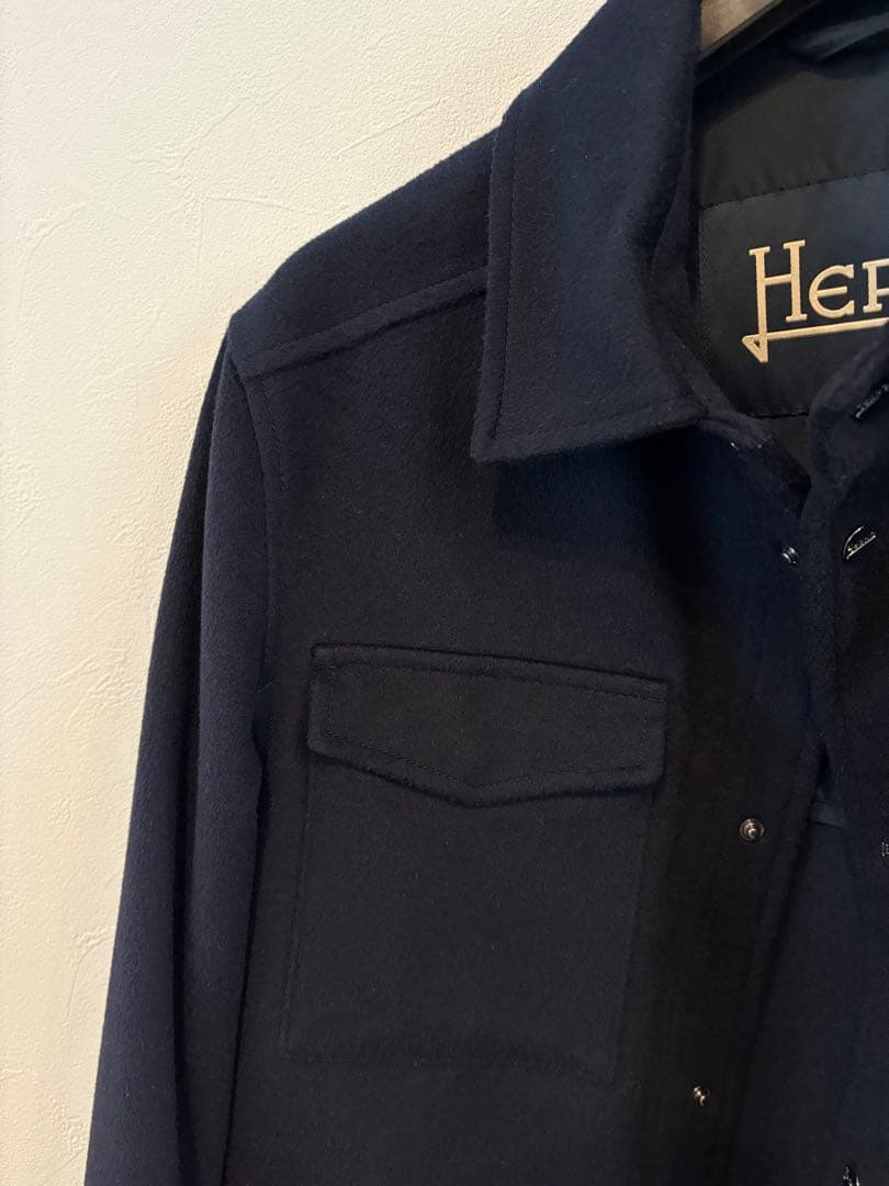 HERNO ヘルノ ブルゾン ウール カシミヤ ネイビー