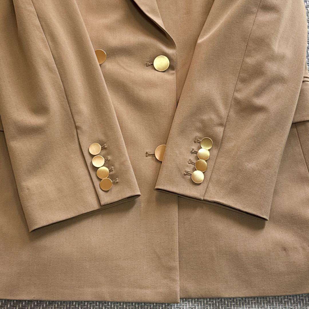 極美品 LOUNIE ダブルテーラードジャケット 金ボタン ベージュ Lサイズ