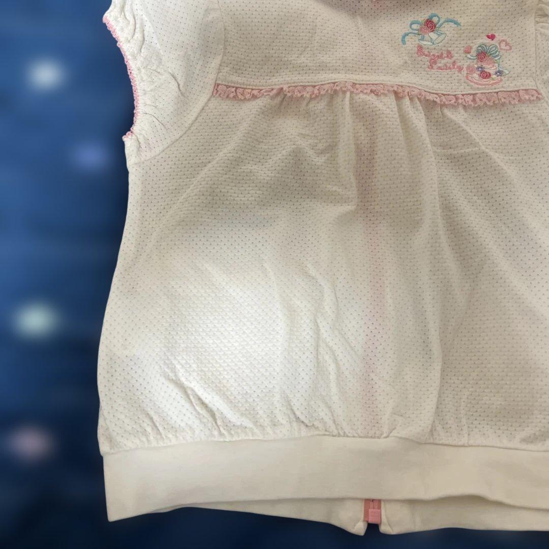 レトロメゾピアノ 120 刺繍ハート ミミポポジップアップ